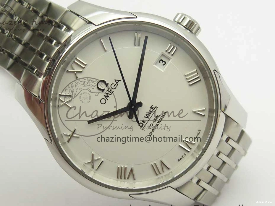 0403 De Ville Hour Vision 41mm SS VSF 1:1 Best Edition White Dial on SS Bracelet A8500 Super Clone Casual 7946